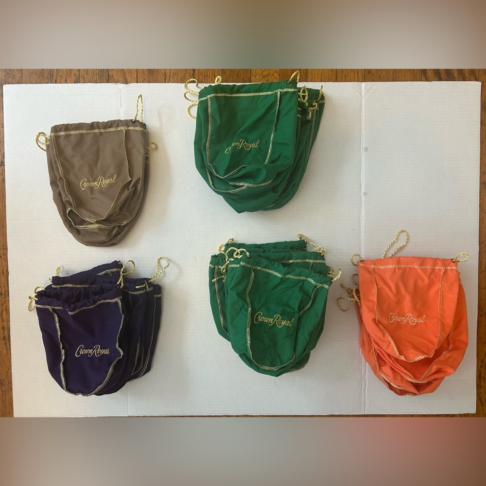 36 Crown Royal Bags – Fifth Size – Mixed Colors – Great for Crafts & DIY